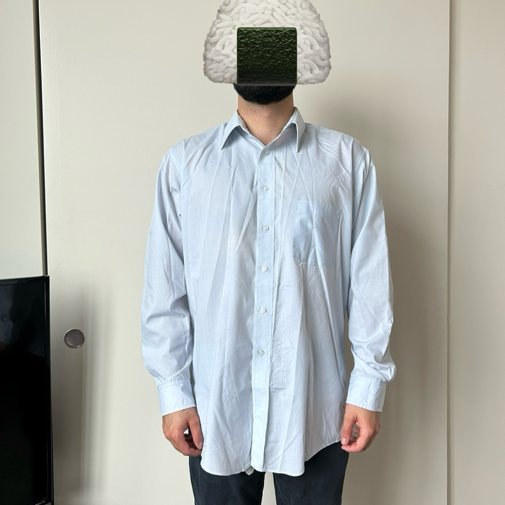 Large blue button down